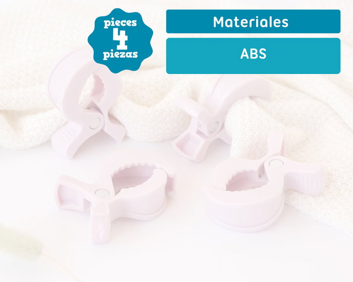 KioKids Pinces pour Mousselines Rose (Pack de 4)