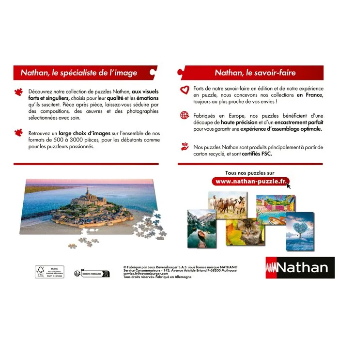 Nathan - Puzzle 1000 pièces Lionceau du désert, Collection Vie Sauvage - À partir de 14 ans, Encastrement Parfait - Réf. 12001884