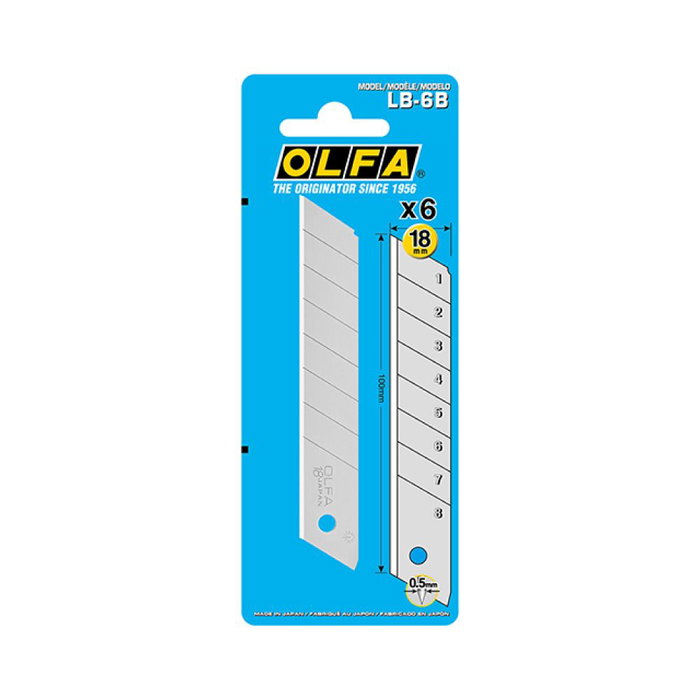 Lame de couteau Olfa lb-6b 18 mm découpable 6 Unités Lame de couteau Olfa lb-6b 18 mm découpable 6 Unités