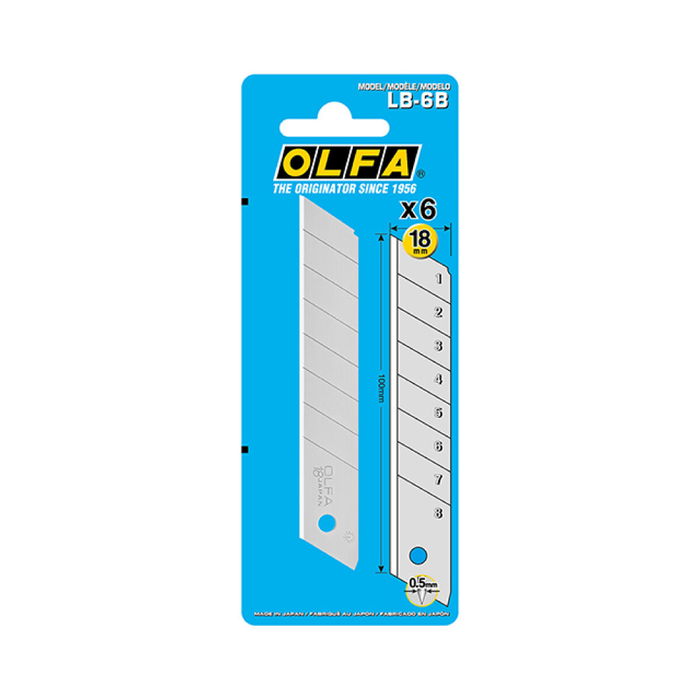 Lame de couteau Olfa lb-6b 18 mm découpable 6 Unités