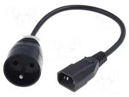 JONEX Câble d'alimentation H05VV-F 3x1mm2 CEE 7/5 (E) vers IEC C14, 0,3m