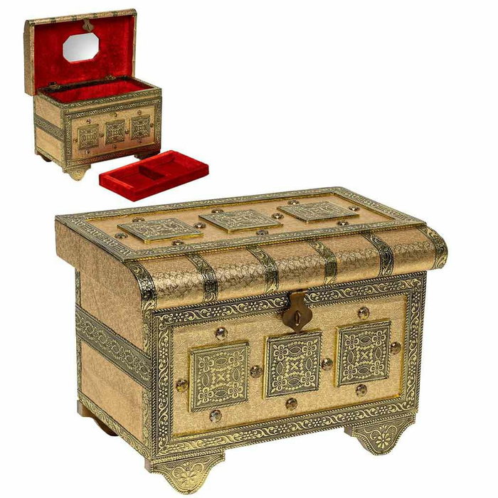 Boîte à bijoux Alexandra House Living Doré Aluminium Bois MDF 17 x 13 x 27 cm Boîte à bijoux Alexandra House Living Doré Aluminium Bois MDF 17 x 13 x 27 cm