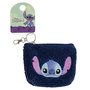 PEERS HARDY Llavero Monedero Stitch Disney - Porte-monnaie clé azu avec fermeture à glissière et porte-clés en argent, design Stitch brodé