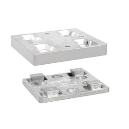 RUJZ Jeu de plaques d'engrenage à coin pour pieds de table 80x80 mm gris