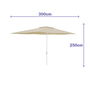 Marbueno Parasol Acier 6 Baleines D200x300 cm Polyester Beige Jardin, Piscine et Terrasse 10192