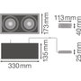 LEDVANCE Projecteur LED encastrable 2x30W 5400lm 4000K IP20