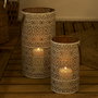 Home Deco Factory JGO. 2 FAROLILLOS DORADO-BLANC
