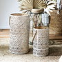 Home Deco Factory JGO. 2 FAROLILLOS DORADO-BLANC