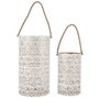 Home Deco Factory JGO. 2 FAROLILLOS DORADO-BLANC