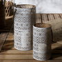 Home Deco Factory JGO. 2 FAROLILLOS DORADO-BLANC