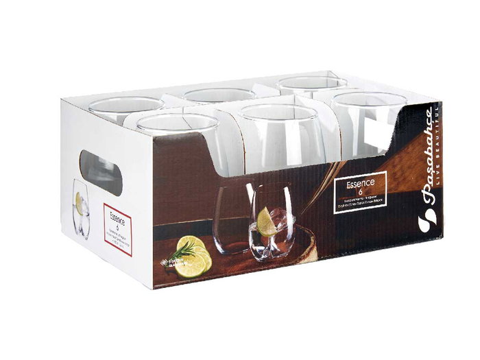 Pasabahce Set 6 Verres Amber 350 ml en Verre Transparent 25,7x10,5x16,8 cm (Set de 4)