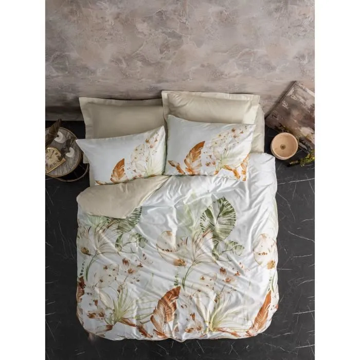 Housse de couette Satin King - 240 x 220 cm + 2 taies 60 x 60 cm - Satin 100% coton, 210 fils, lavable machine - Beige Housse de couette Satin King - 240 x 220 cm + 2 taies 60 x 60 cm - Satin 100% coton, 210 fils, lavable machine - Beige