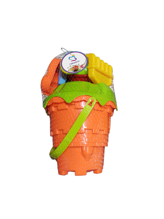 Marbueno Conjunto Cubo de Playa avec accessoires, Orange, 29x13 cm