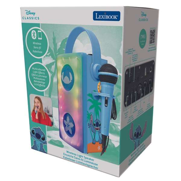 Lexibook Altavoz Stitch Haut-parleur Bluetooth avec Microphone pour Enfants