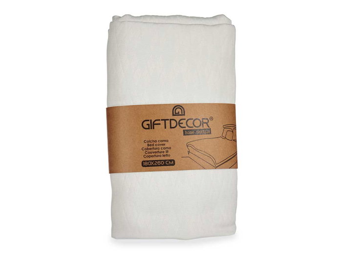 GIFTDECOR Couvre-lit Rombos Blanco 180x260cm