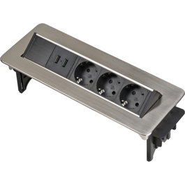 Brennenstuhl Indesk Power Multiprise de table escamotable 3 prises + 2x USB