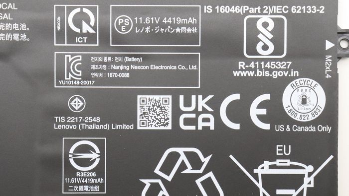 Lenovo Batterie interne Lithium-Ion 52,8 Wh pour ThinkPad X13 Yoga Gen 3