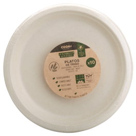 Cook Concept Lot de 10 assiettes blé 25 cm ECO CONCEPT