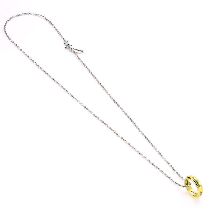 THE CARAT SHOP - Collier pendentif avec anneau inspiré du Seigneur des Anneaux en alliage de zinc, chaîne de 62 cm avec inscription THE CARAT SHOP - Collier pendentif avec anneau inspiré du Seigneur des Anneaux en alliage de zinc, chaîne de 62 cm avec inscription