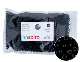 Innspiro Rocaille de verre ronde noir opaque 3,8mm 500g