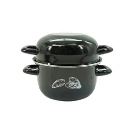 Fackelmann - Ensemble de 2 Marmites à Moules Émaillées, 20.5 cm, 3 L, Poignées Latérales, Compatible Tous Feux (sauf Induction) - Pour Cuisson Parfaite