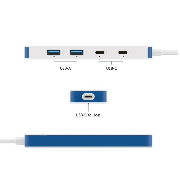 Targus HD5200BUGL Hub USB-C 4 ports USB 3.2 Gen 1 Blanc Autoalimenté Plug & Play Targus HD5200BUGL Hub USB-C 4 ports USB 3.2 Gen 1 Blanc Autoalimenté Plug & Play
