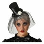 BigBuy Carnival Serre-tête Veuve Noire Halloween avec voile noir et fleurs