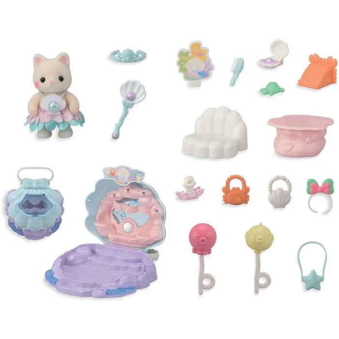 Sylvanian Families - Coffret Boutique des Sirènes avec Accessoires et Poignée Intégrée - Jeu de Rôle et Figurines