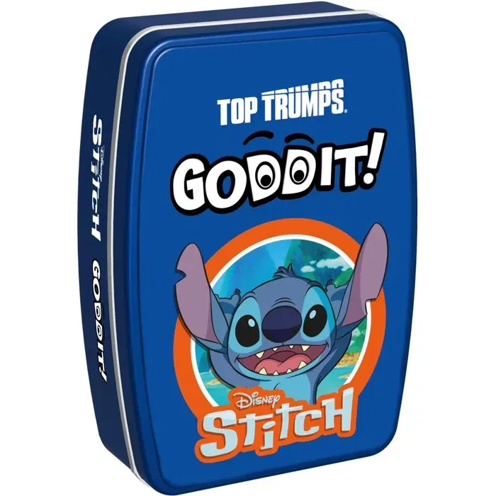 Winning Moves - GODDIT Top Trumps Stitch - Jeu de cartes Disney Lilo & Stitch - 55 énigmes - 1 à 6 joueurs - À partir de 6 ans Winning Moves - GODDIT Top Trumps Stitch - Jeu de cartes Disney Lilo & Stitch - 55 énigmes - 1 à 6 joueurs - À partir de 6 ans