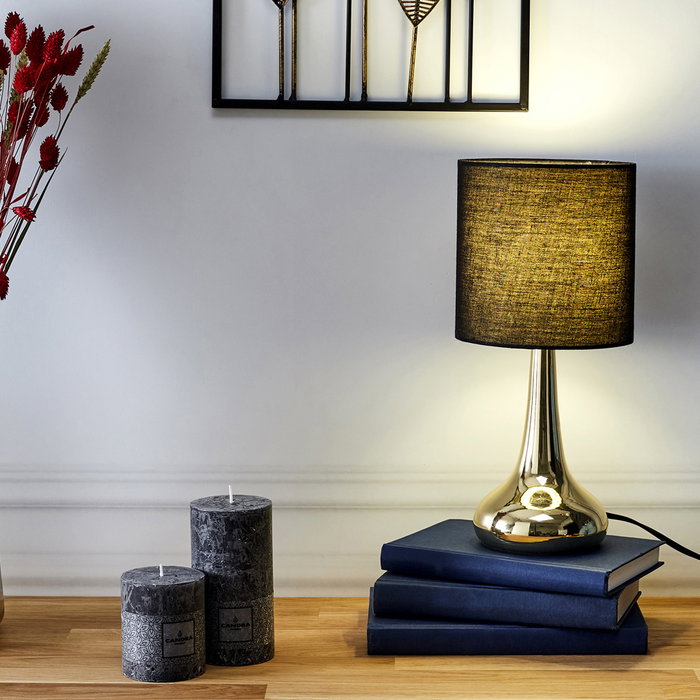 Home Deco Factory Lámpara Táctil Dorado-Negro Collection Lounge