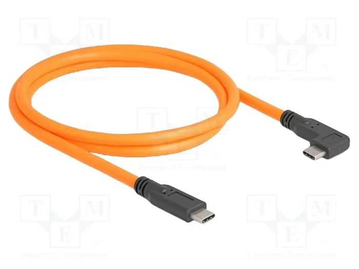 DELOCK Câble USB-C vers USB-C 90°, 1m, Orange DELOCK Câble USB-C vers USB-C 90°, 1m, Orange