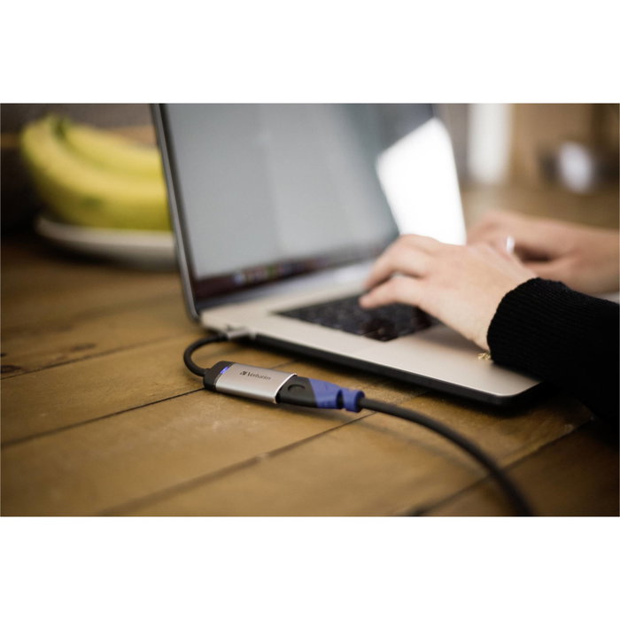 Verbatim Adaptateur USB-C vers HDMI 4K, 10 cm, Argent/Noir