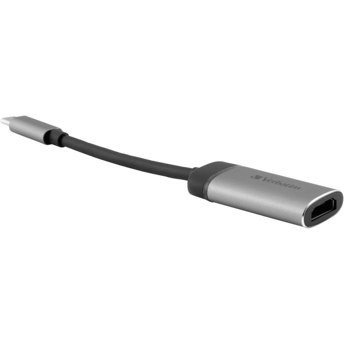 Verbatim Adaptateur USB-C vers HDMI 4K, 10 cm, Argent/Noir