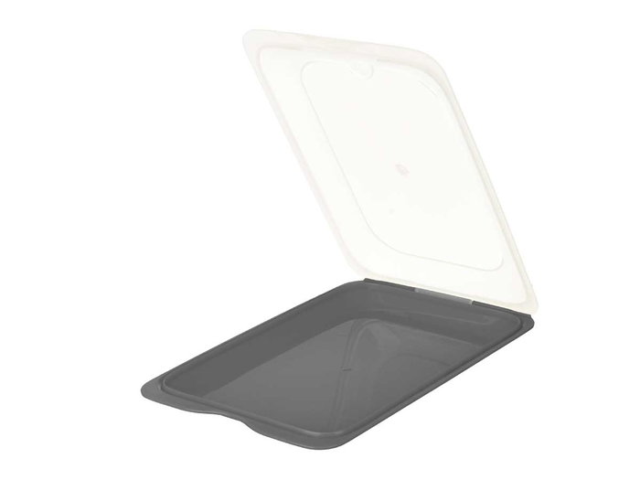 LEKNES Boîte à lunch plate, lot de 24, Blanc + gris