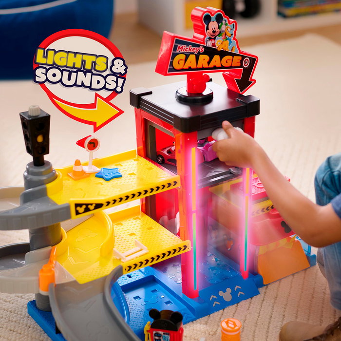Just Play Garage Mickey Mouse Disney Junior Ready To Race 3 étages avec véhicules, 18 pièces, +3 ans Just Play Garage Mickey Mouse Disney Junior Ready To Race 3 étages avec véhicules, 18 pièces, +3 ans