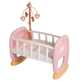 Smoby Berceau à barreaux Baby Nurse - Lit bébé à bascule avec mobile, pour poupon jusqu'à 42 cm - À partir de 18 mois - Fabriqué en France