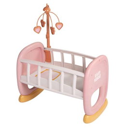 Smoby Cuna balancín bn pour poupées jusqu'à 42 cm - Berceau à bascule en plastique - Instructions en espagnol et portugais