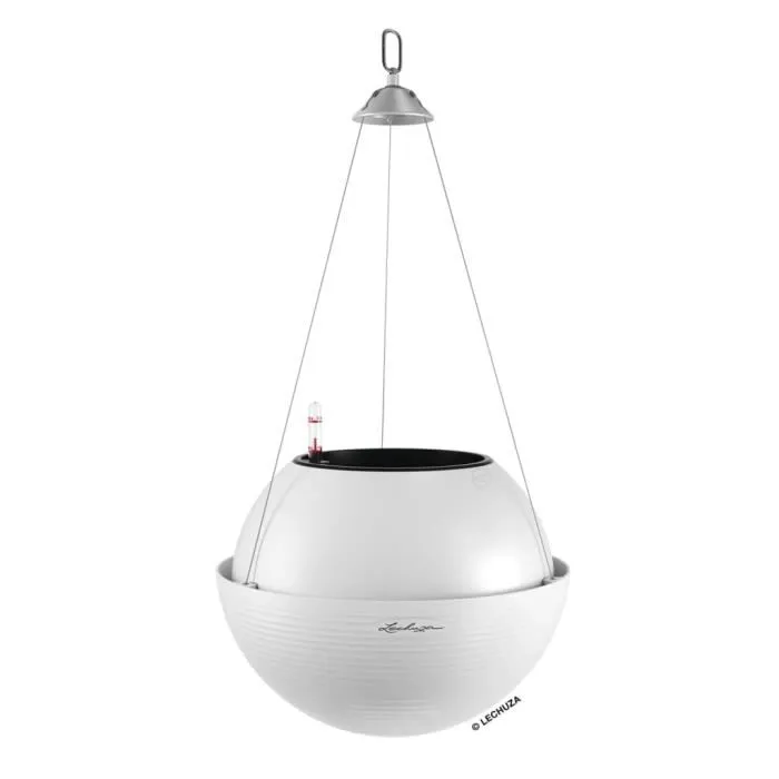 Lechuza BOLA Color 32 ALL-IN-ONE - Jardinière suspendue à auto-arrosage, blanc - Ø 32 × 25 cm