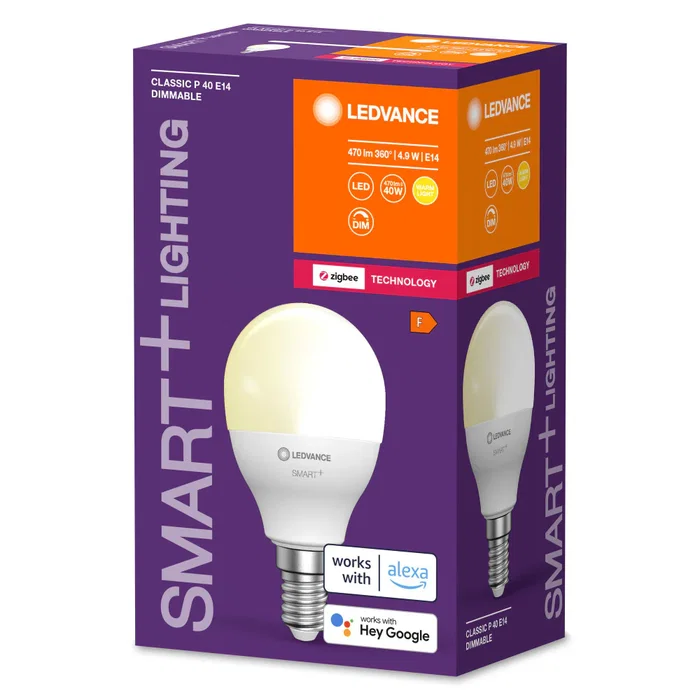 Ledvance [LVE-4058075729100] Ampoule LED SMART E14 4,9W 470Lm 2700K 200° IP20 Dimmable Forme Bougie Zigbee