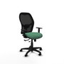 Chaise Alocén Synchrone/Traslack tissu Vert émeraude Maille Noir Structure polyamide noire Accoudoir 1D Sans appui-tête Roulettes en nylon 50 mm