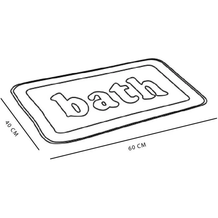 Today UTILITY - Tapis de bain mémoire de forme antidérapant, doux et absorbant - 40 x 60 cm - Blanc