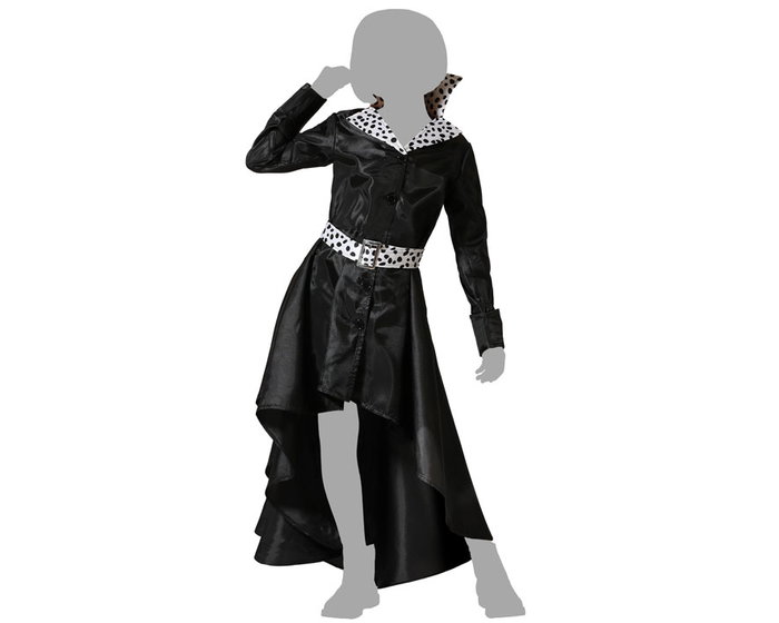 Disfraz Enfant Fille Méchante avec Veste Noire et Ceinture à Pois Polyester 7-9 Ans Costume Halloween Carnaval Disfraz Enfant Fille Méchante avec Veste Noire et Ceinture à Pois Polyester 7-9 Ans Costume Halloween Carnaval