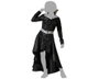 Disfraz Enfant Fille Méchante avec Veste Noire et Ceinture à Pois Polyester 7-9 Ans Costume Halloween Carnaval
