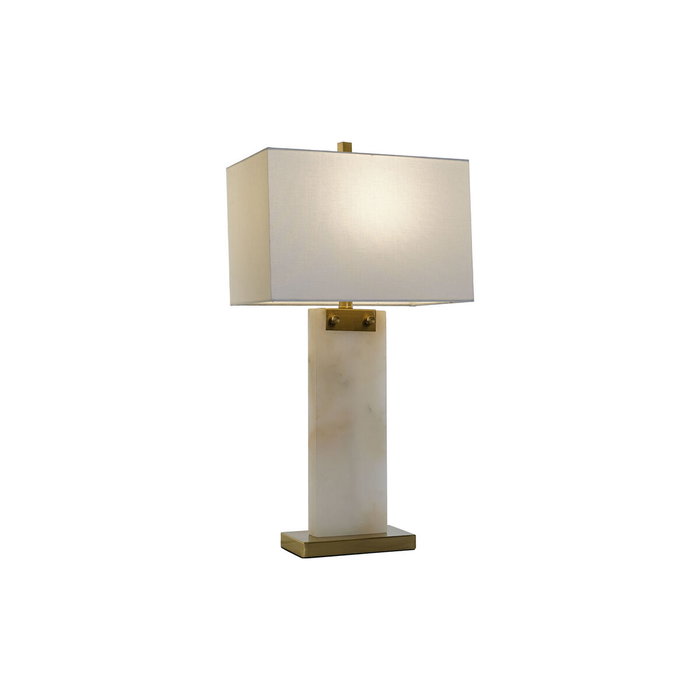 DKD Home Decor Lampe de bureau Blanc Doré Métal Marbre