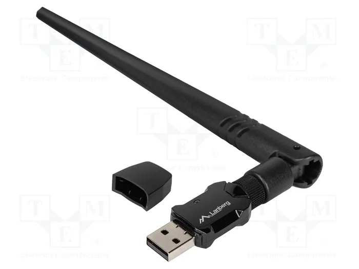 LANBERG Carte informatique de réseau WiFi USB 2.0 - Noir LANBERG Carte informatique de réseau WiFi USB 2.0 - Noir