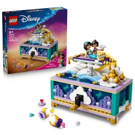 LEGO | Disney Princess 43295 La Boîte à Bijoux de Jasmine - Jeu de Construction dès 6 ans avec Décor Lune et Tapis Volant