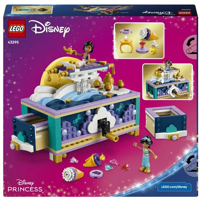 LEGO | Disney Princess 43295 La Boîte à Bijoux de Jasmine - Jeu de Construction dès 6 ans avec Décor Lune et Tapis Volant