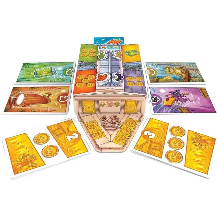 Asmodee Super Miaou - Jeu de société de deck-building en français pour enfants à partir de 6 ans, avec cartes Chat et Cape