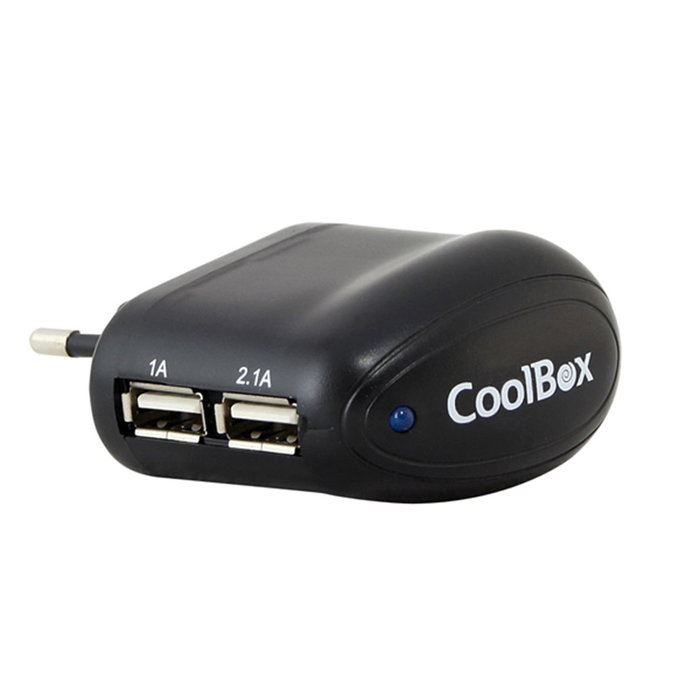 Coolbox UX-2 Chargeur Mural 5V 2 Ports USB 2.0 Noir Coolbox UX-2 Chargeur Mural 5V 2 Ports USB 2.0 Noir