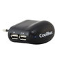 Coolbox UX-2 Chargeur Mural 5V 2 Ports USB 2.0 Noir
